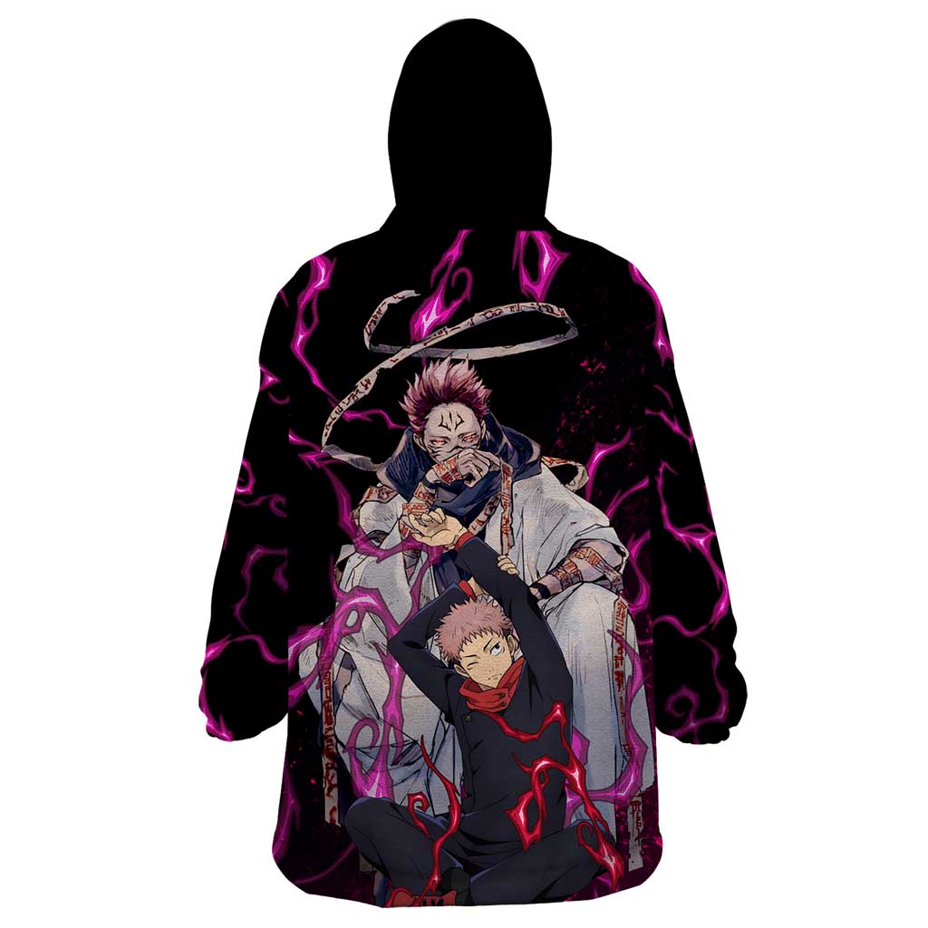 Itadori Yuji & Ryomen Sukuna - Jujutsu Kaisen Wearable Blanket Hoodie Pattern Anime Mix Manga Style
