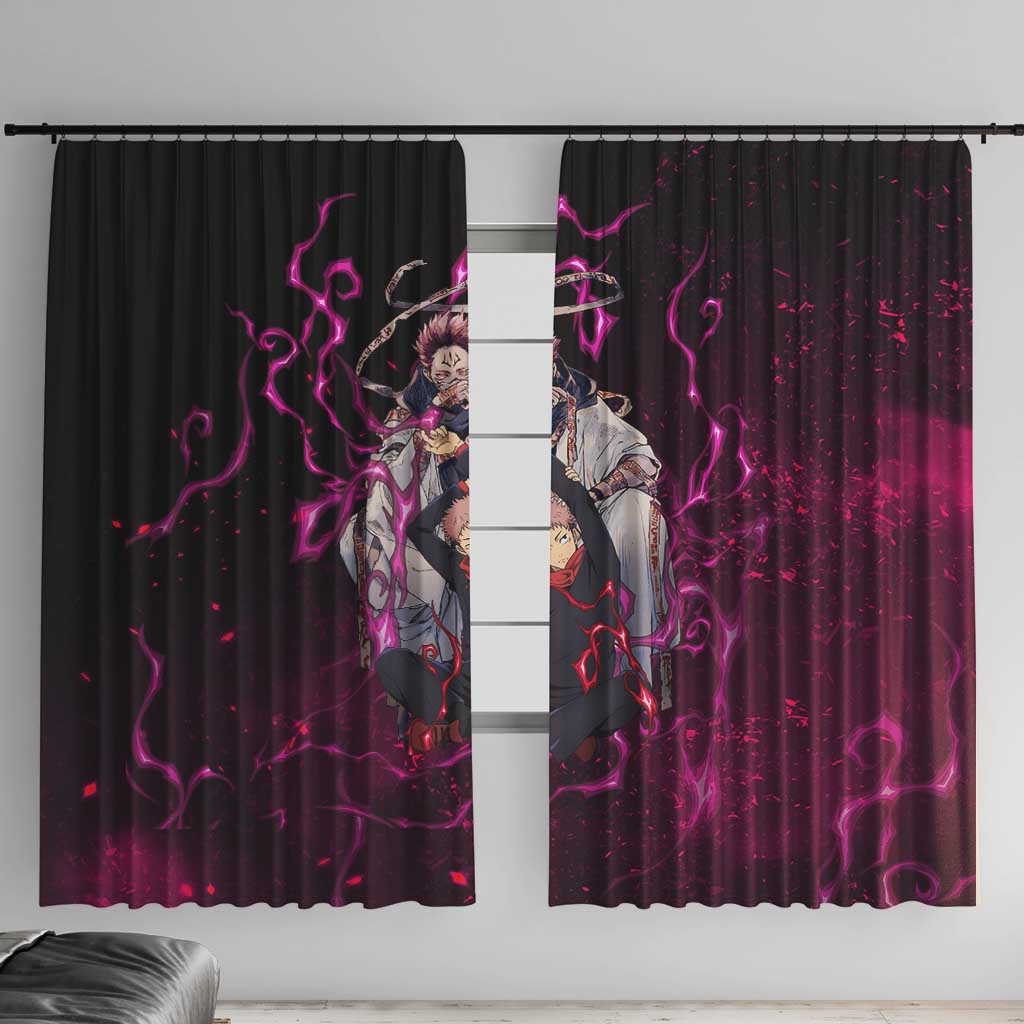 Itadori Yuji & Ryomen Sukuna - Jujutsu Kaisen Window Curtain Pattern Anime Mix Manga Style