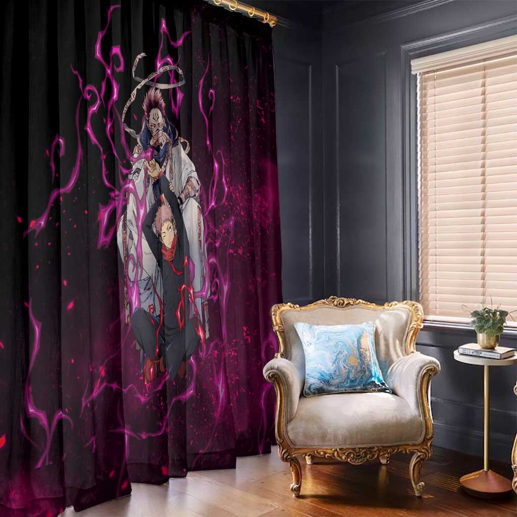 Itadori Yuji & Ryomen Sukuna - Jujutsu Kaisen Window Curtain Pattern Anime Mix Manga Style