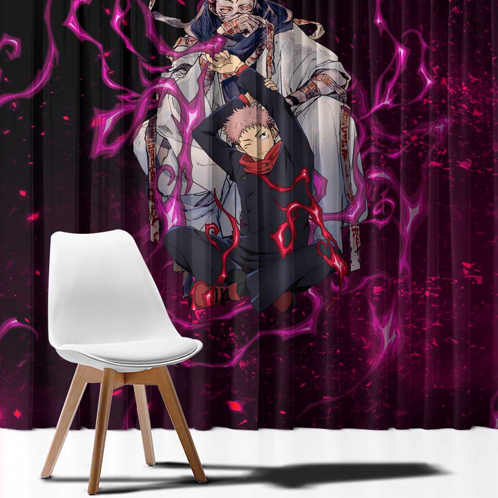 Itadori Yuji & Ryomen Sukuna - Jujutsu Kaisen Window Curtain Pattern Anime Mix Manga Style