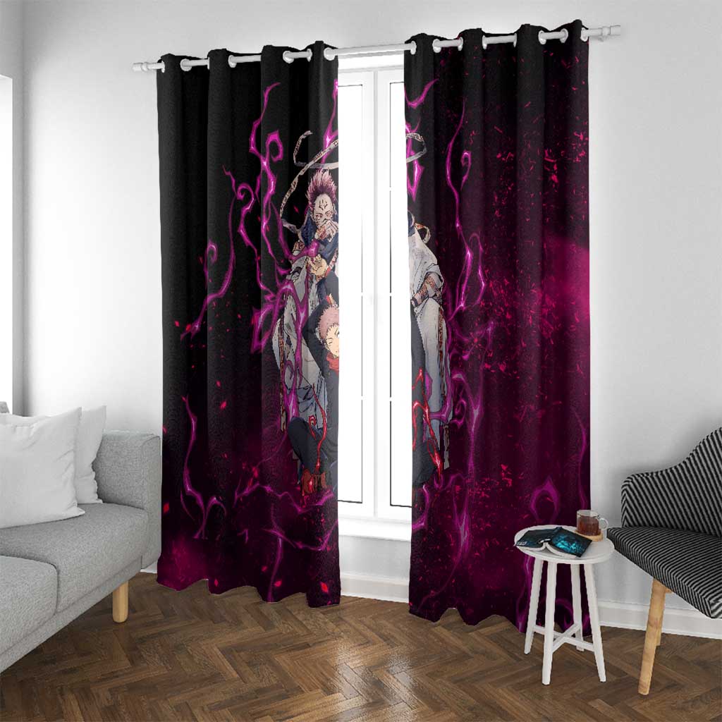Itadori Yuji & Ryomen Sukuna - Jujutsu Kaisen Window Curtain Pattern Anime Mix Manga Style