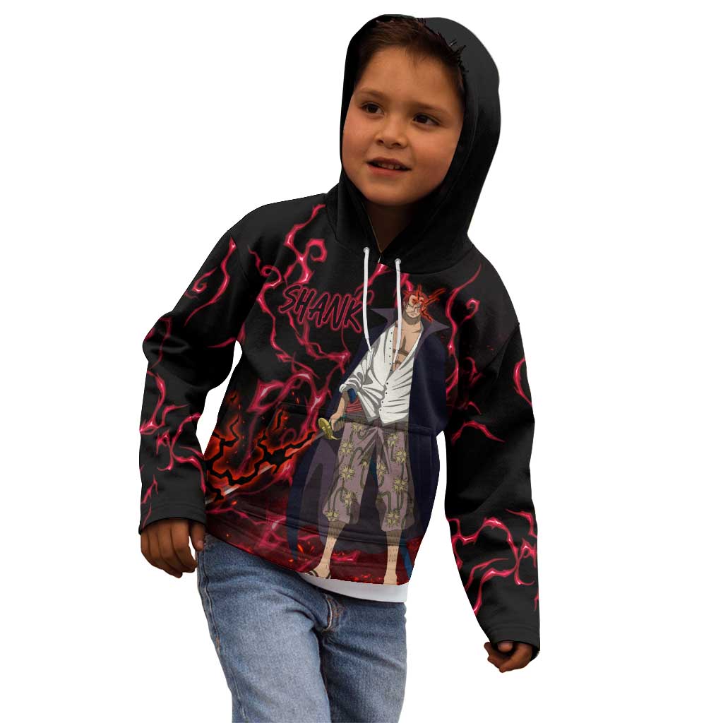 Yonko Shank - Red Hair Pirate - One Piece Kid Hoodie Haki Pattern Anime Style