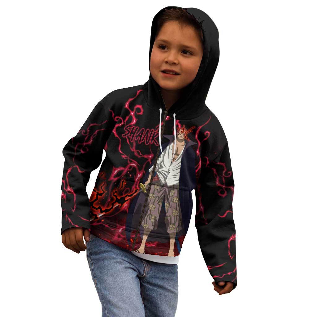 Yonko Shank - Red Hair Pirate - One Piece Kid Hoodie Haki Pattern Anime Style
