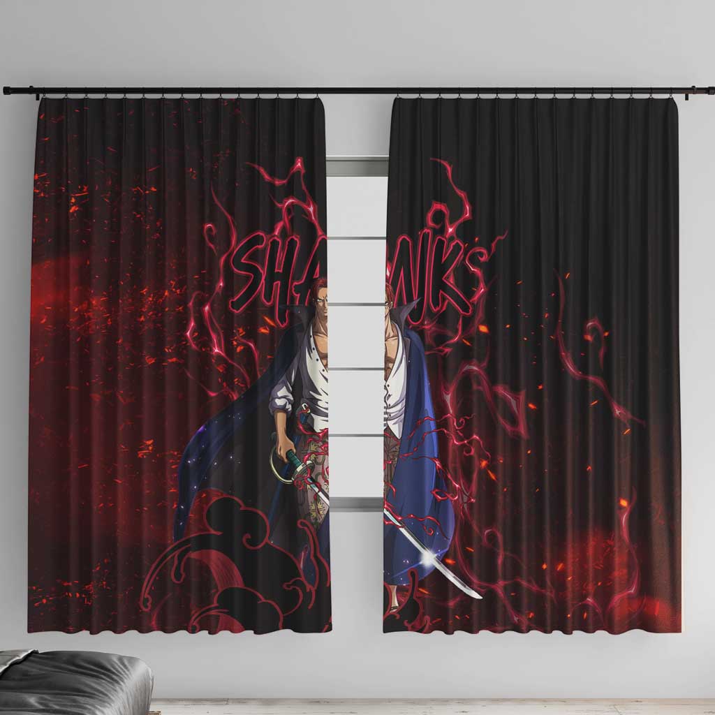 Yonko Shank - Red Hair Pirate - One Piece Window Curtain Haki Pattern Anime Style