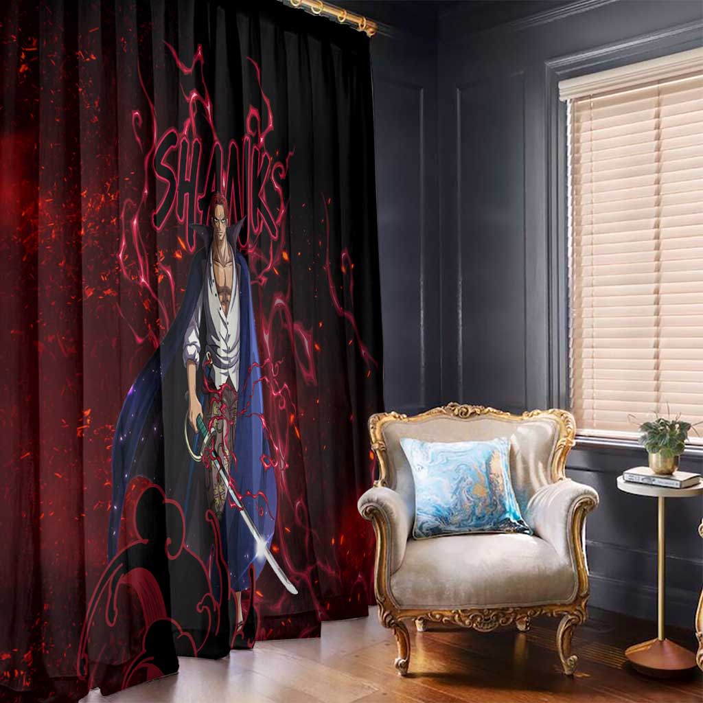 Yonko Shank - Red Hair Pirate - One Piece Window Curtain Haki Pattern Anime Style