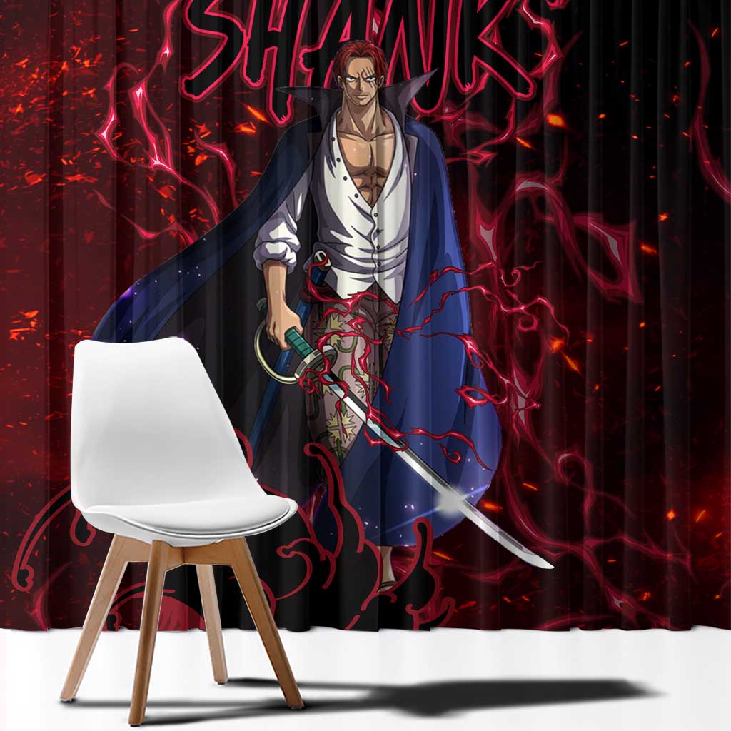 Yonko Shank - Red Hair Pirate - One Piece Window Curtain Haki Pattern Anime Style