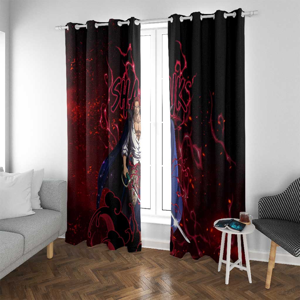 Yonko Shank - Red Hair Pirate - One Piece Window Curtain Haki Pattern Anime Style