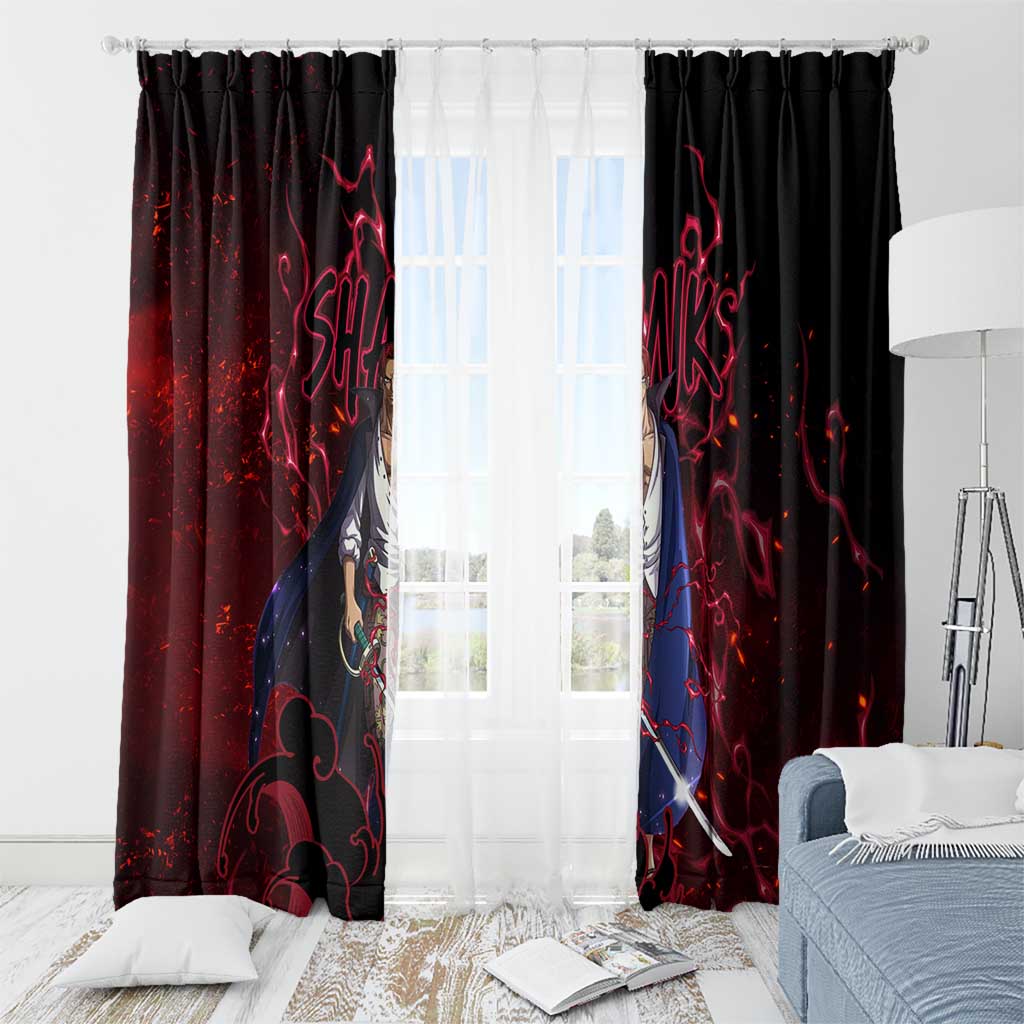 Yonko Shank - Red Hair Pirate - One Piece Window Curtain Haki Pattern Anime Style