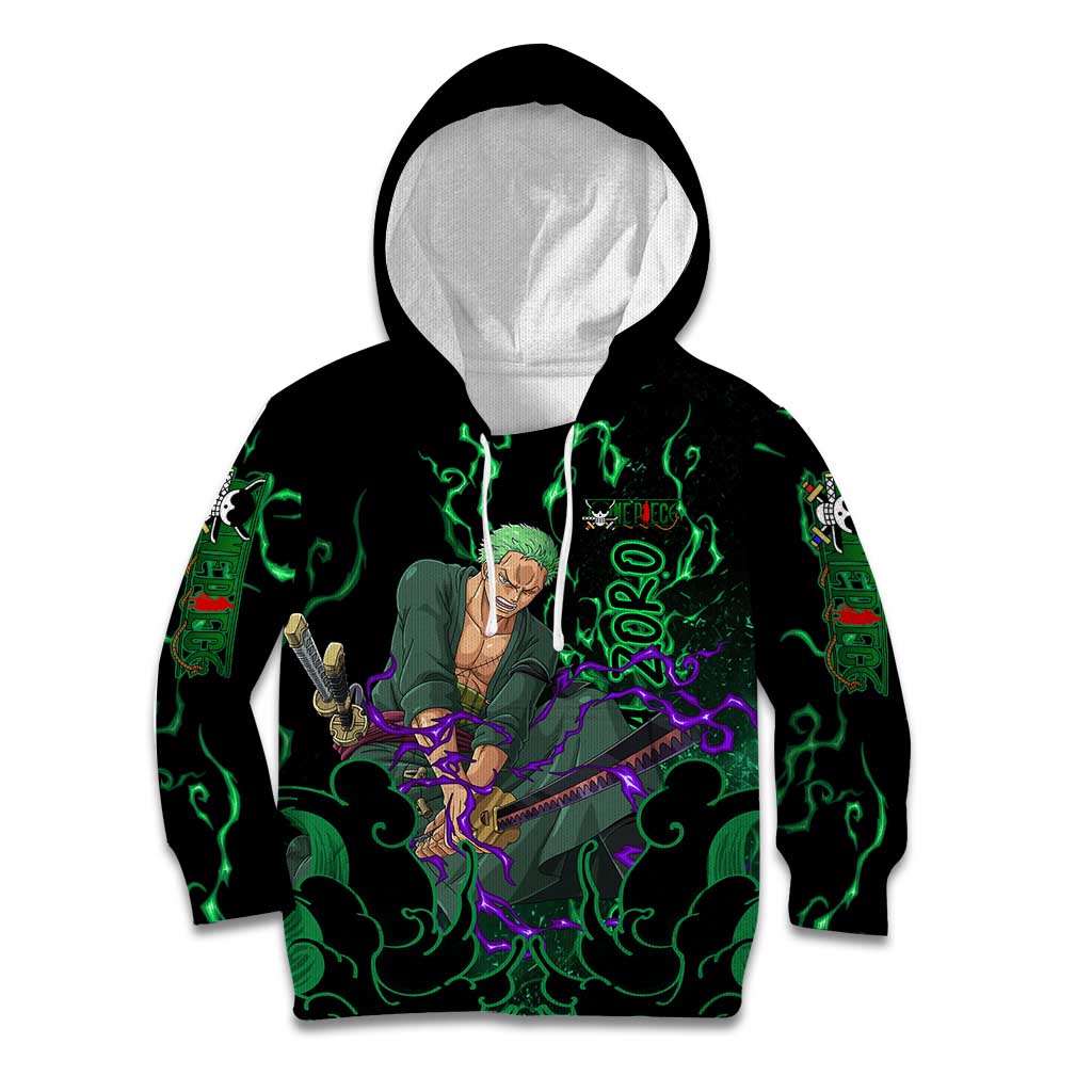 Roronoa Zoro - One Piece Kid Hoodie Haki Pattern Anime Style