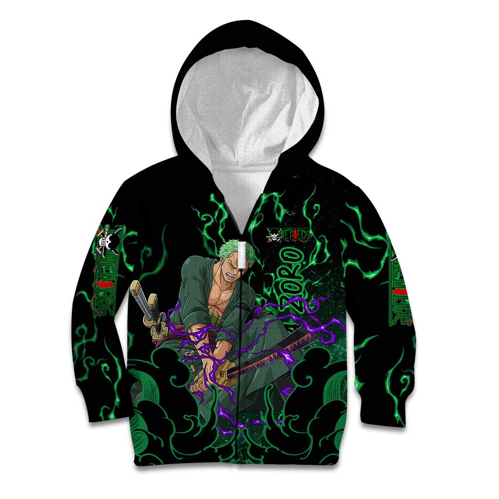 Roronoa Zoro - One Piece Kid Hoodie Haki Pattern Anime Style