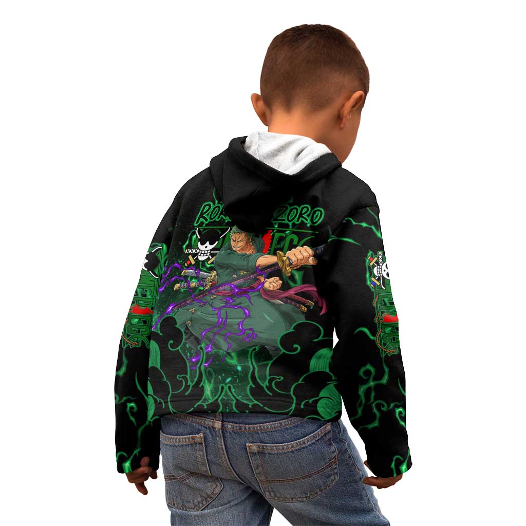Roronoa Zoro - One Piece Kid Hoodie Haki Pattern Anime Style
