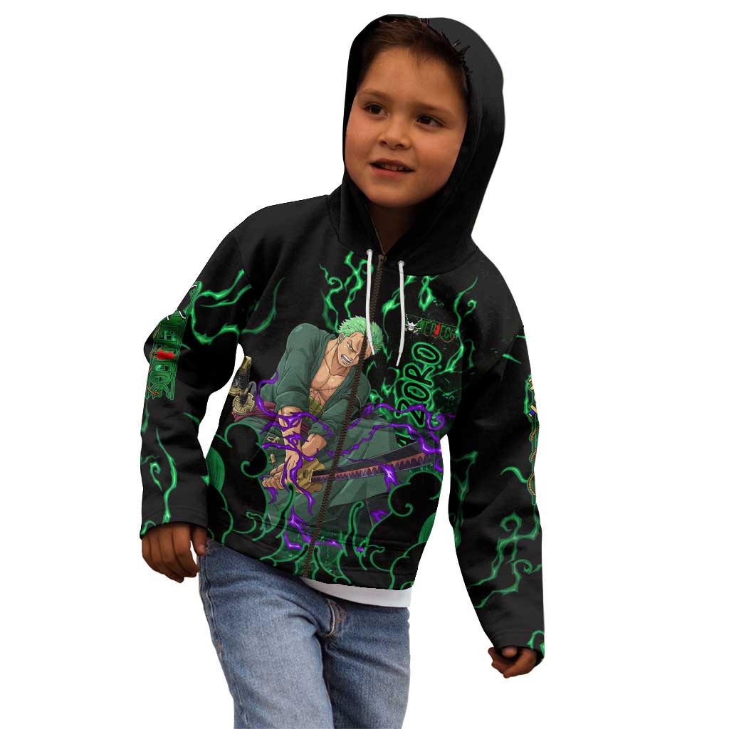Roronoa Zoro - One Piece Kid Hoodie Haki Pattern Anime Style