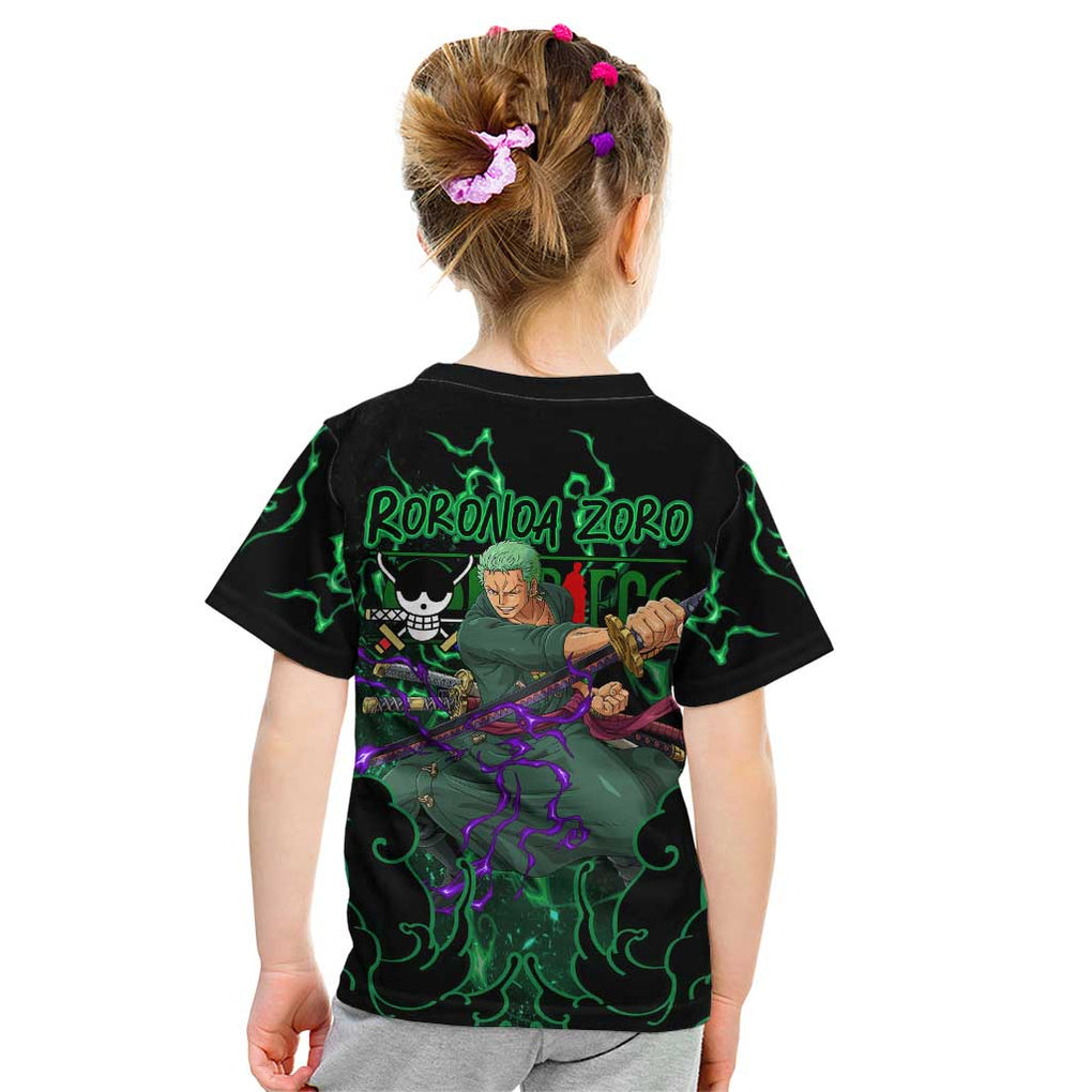 Roronoa Zoro - One Piece Kid T Shirt Haki Pattern Anime Style