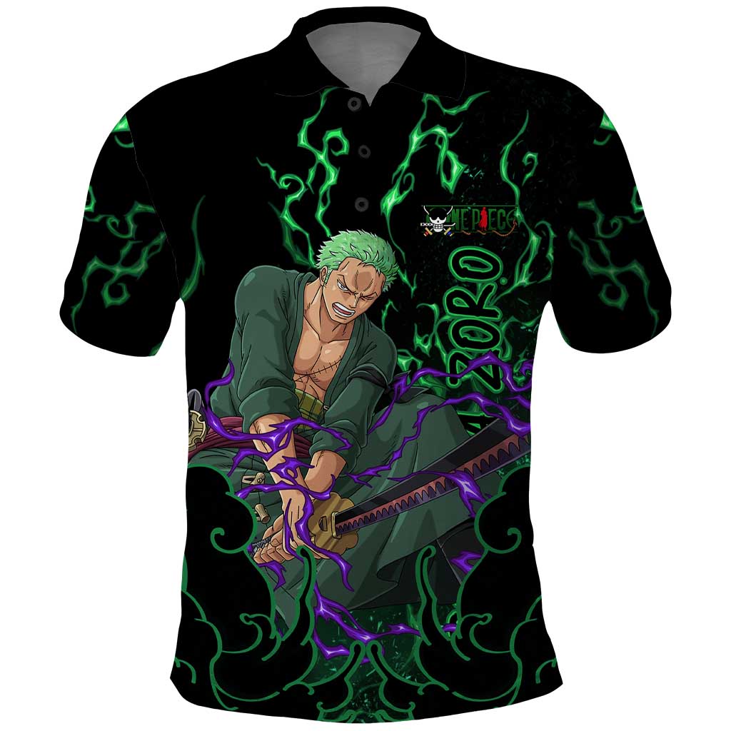 Roronoa Zoro - One Piece Polo Shirt Haki Pattern Anime Style