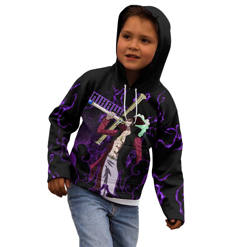 Dracule Mihawk - One Piece Kid Hoodie Haki Pattern Anime Style