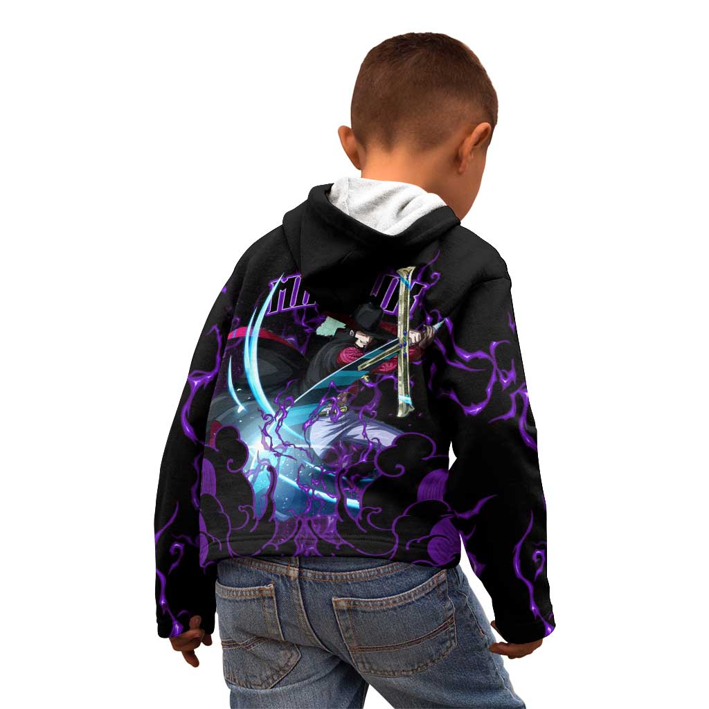 Dracule Mihawk - One Piece Kid Hoodie Haki Pattern Anime Style