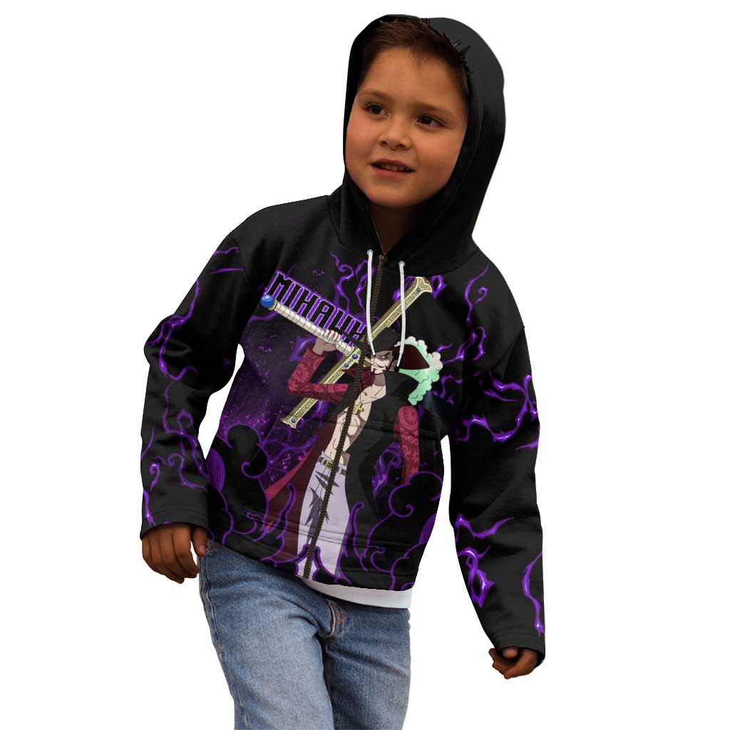 Dracule Mihawk - One Piece Kid Hoodie Haki Pattern Anime Style