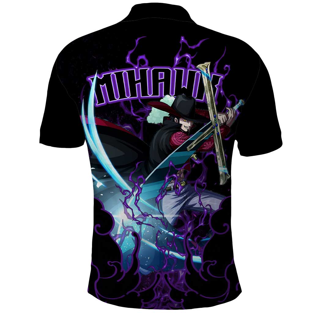 Dracule Mihawk - One Piece Polo Shirt Haki Pattern Anime Style