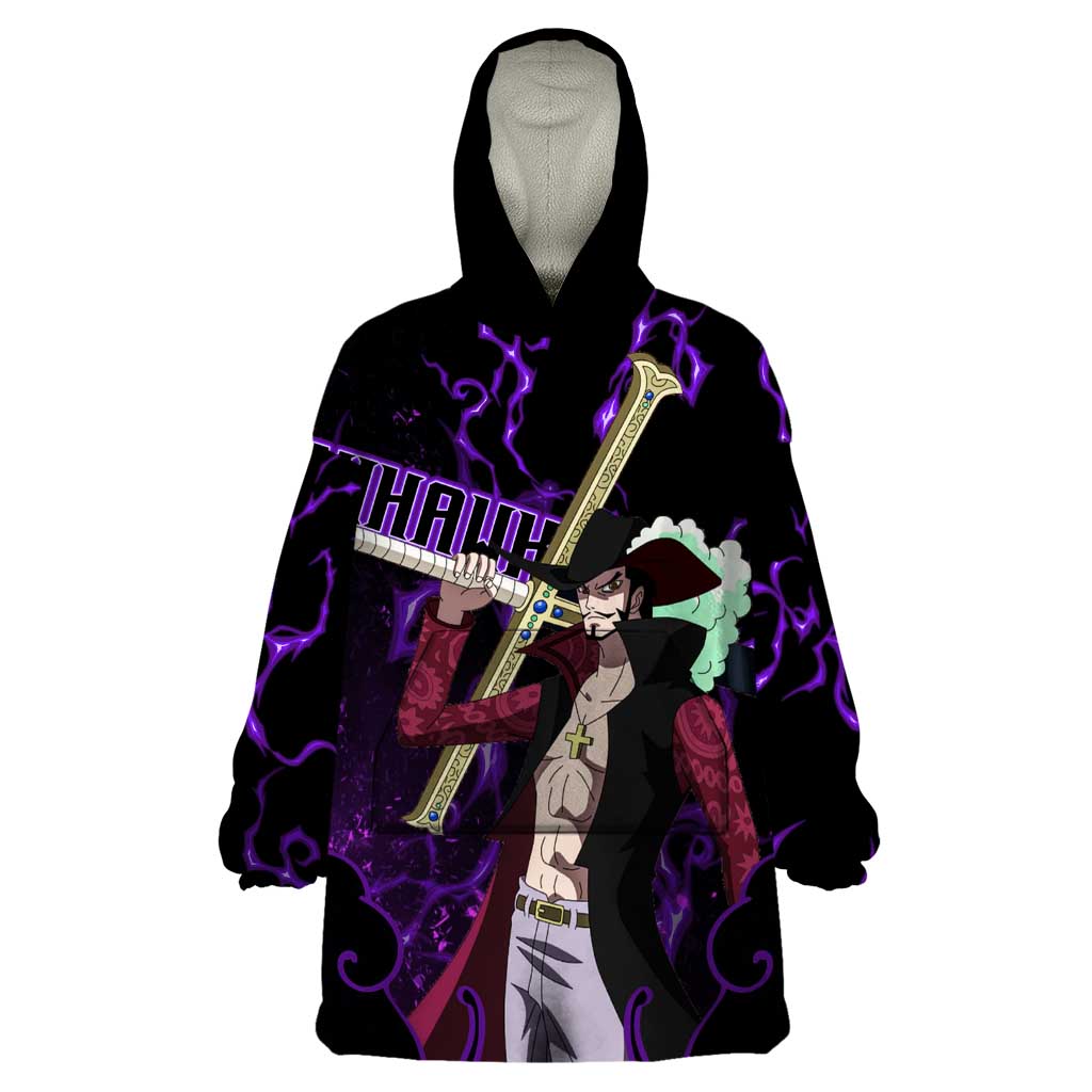 Dracule Mihawk - One Piece Wearable Blanket Hoodie Haki Pattern Anime Style