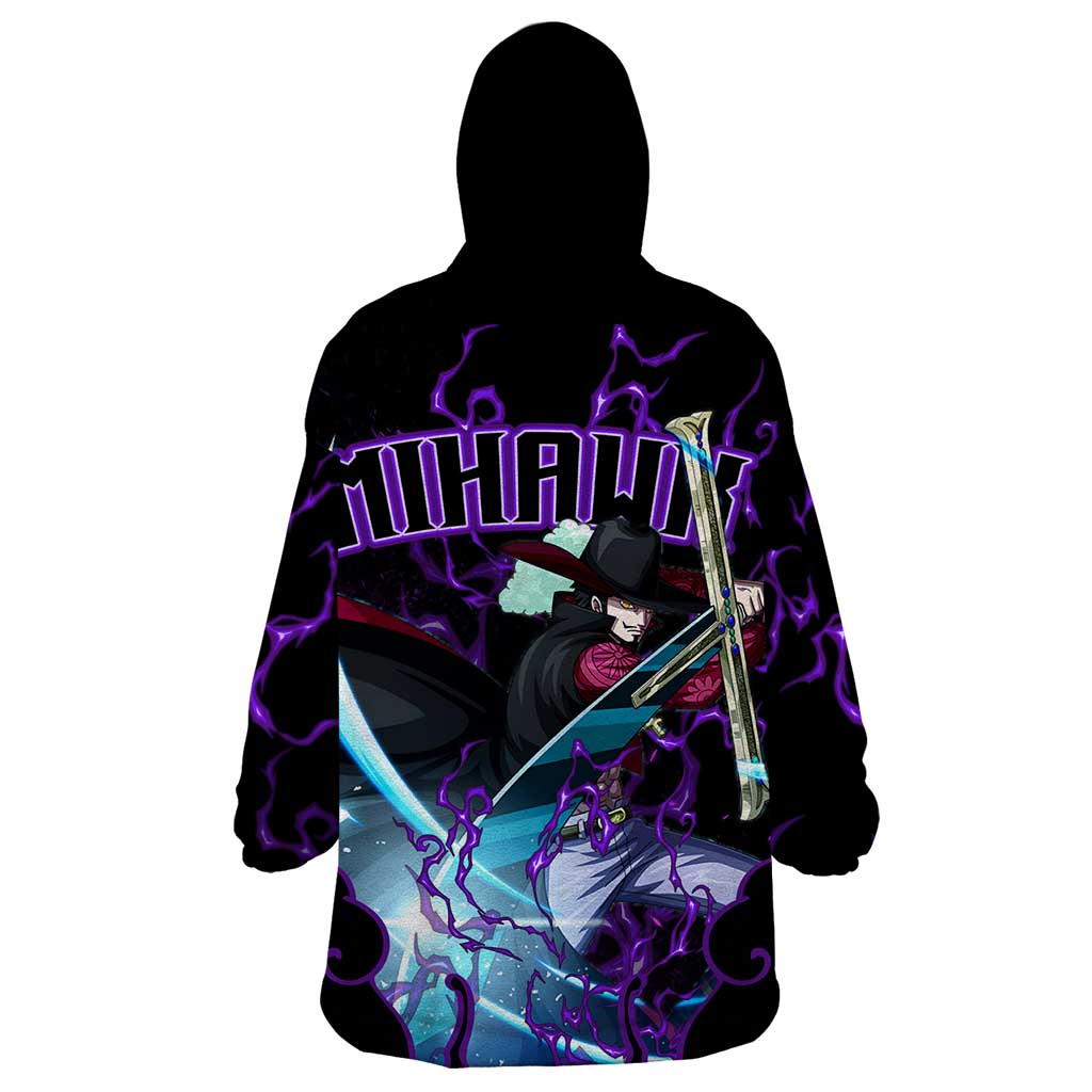 Dracule Mihawk - One Piece Wearable Blanket Hoodie Haki Pattern Anime Style