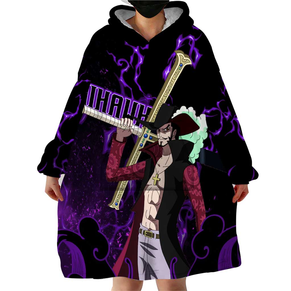 Dracule Mihawk - One Piece Wearable Blanket Hoodie Haki Pattern Anime Style