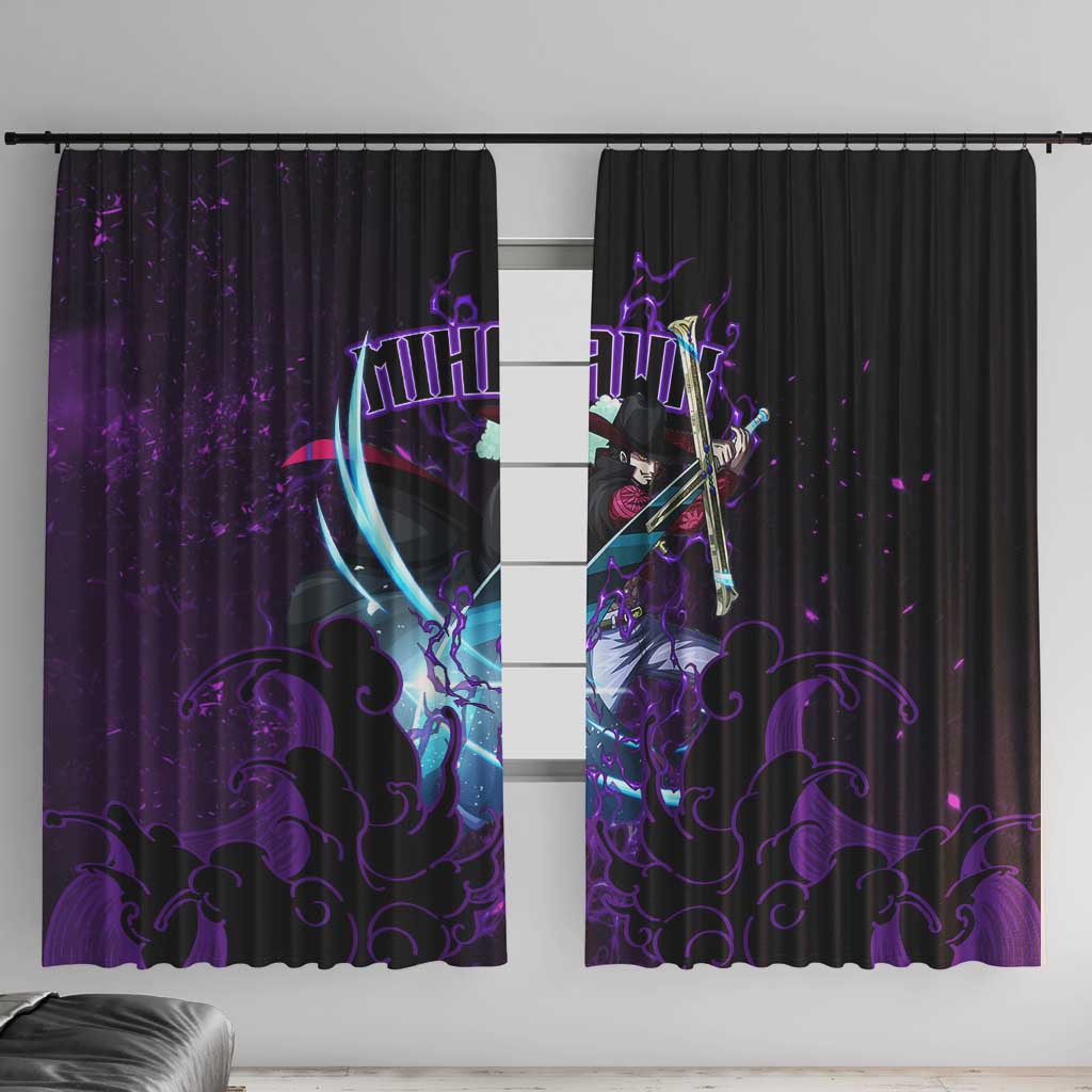 Dracule Mihawk - One Piece Window Curtain Haki Pattern Anime Style