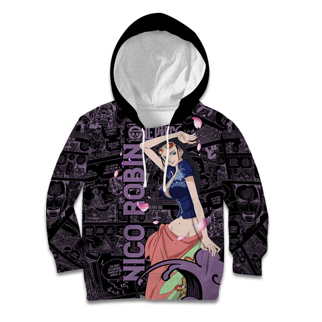 Nico Robin - One Piece Kid Hoodie Pattern Manga Mix Anime Style