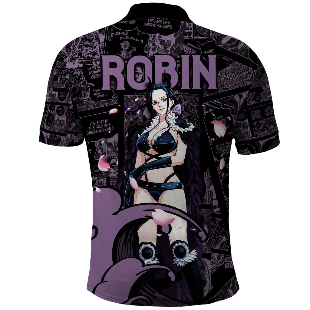 Nico Robin - One Piece Polo Shirt Pattern Manga Mix Anime Style