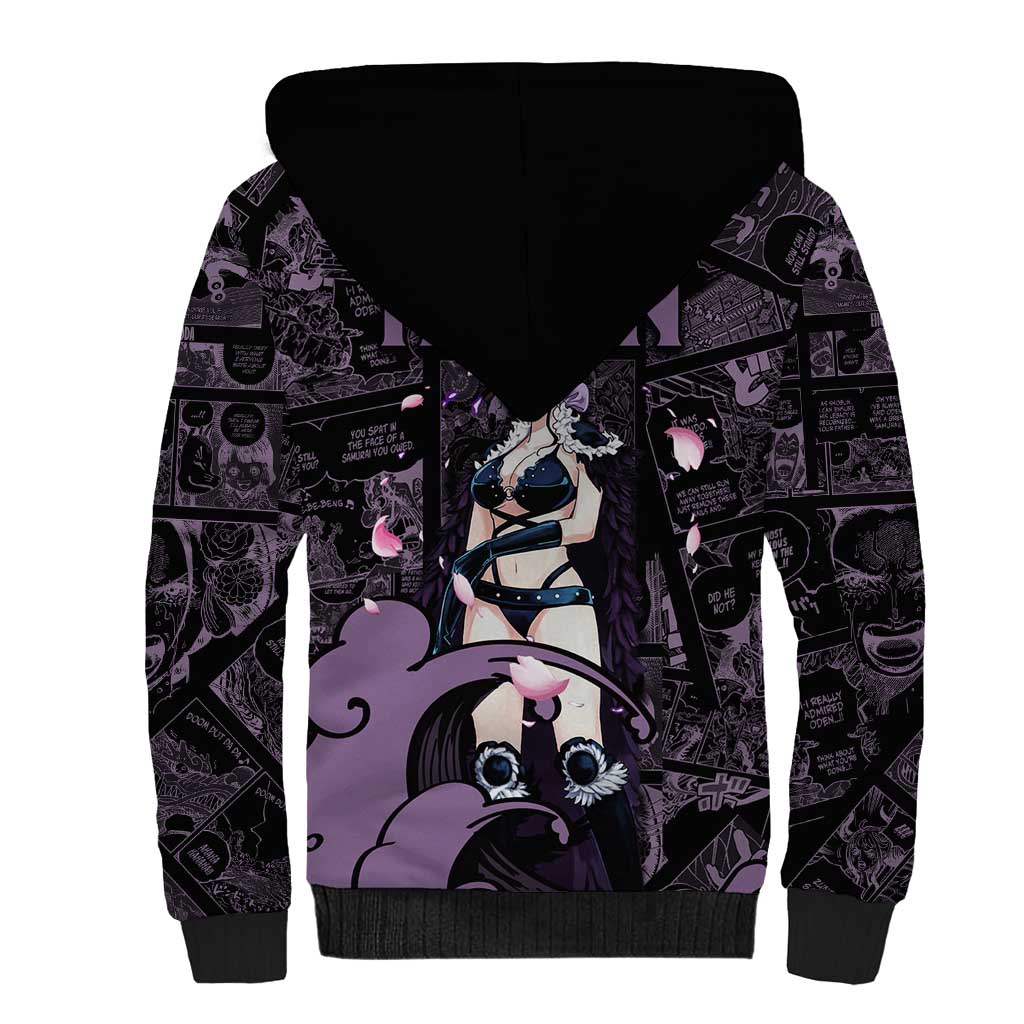 Nico Robin - One Piece Sherpa Hoodie Pattern Manga Mix Anime Style