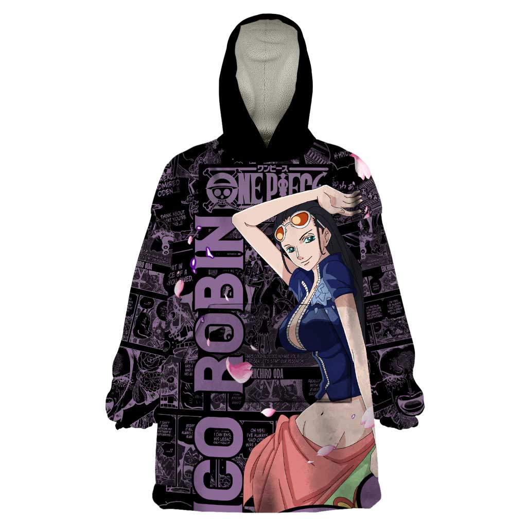 Nico Robin - One Piece Wearable Blanket Hoodie Pattern Manga Mix Anime Style