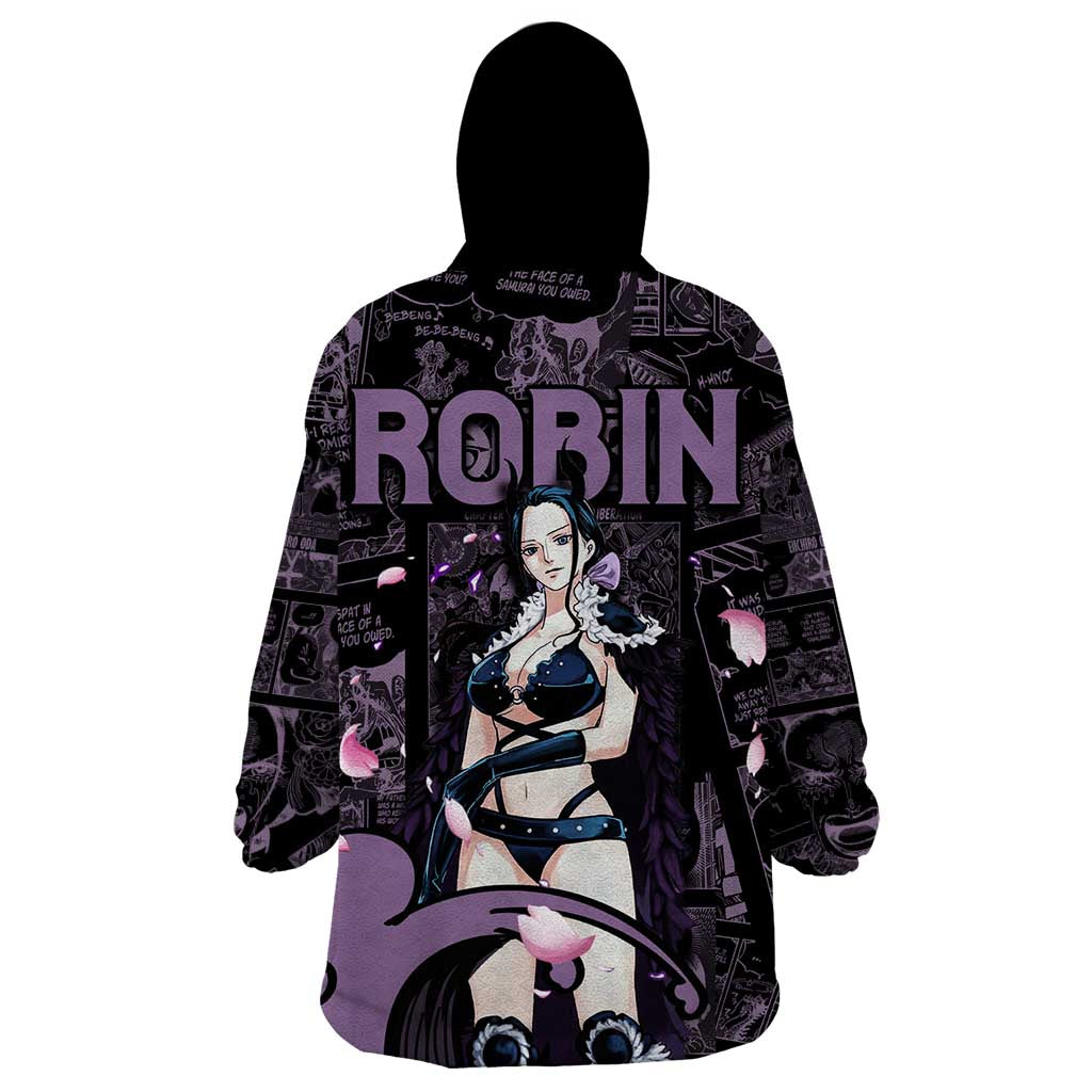 Nico Robin - One Piece Wearable Blanket Hoodie Pattern Manga Mix Anime Style