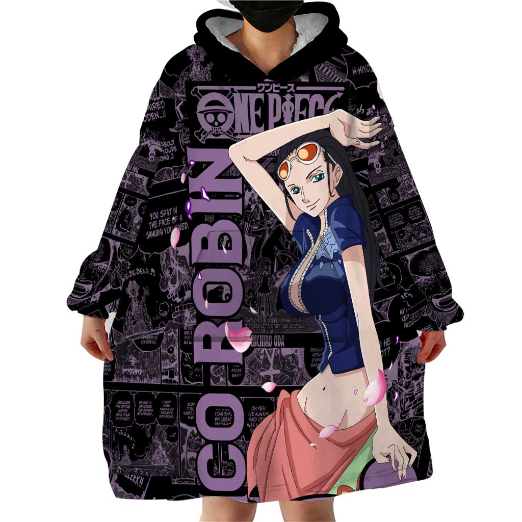 Nico Robin - One Piece Wearable Blanket Hoodie Pattern Manga Mix Anime Style