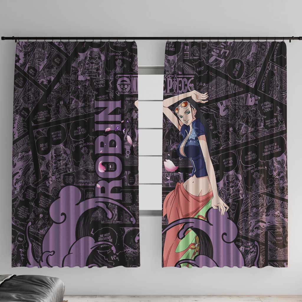 Nico Robin - One Piece Window Curtain Pattern Manga Mix Anime Style
