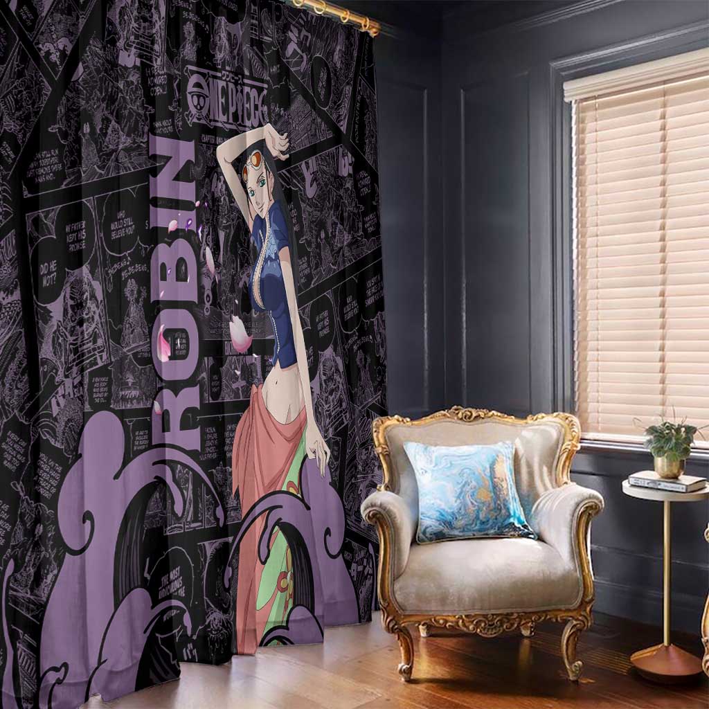 Nico Robin - One Piece Window Curtain Pattern Manga Mix Anime Style