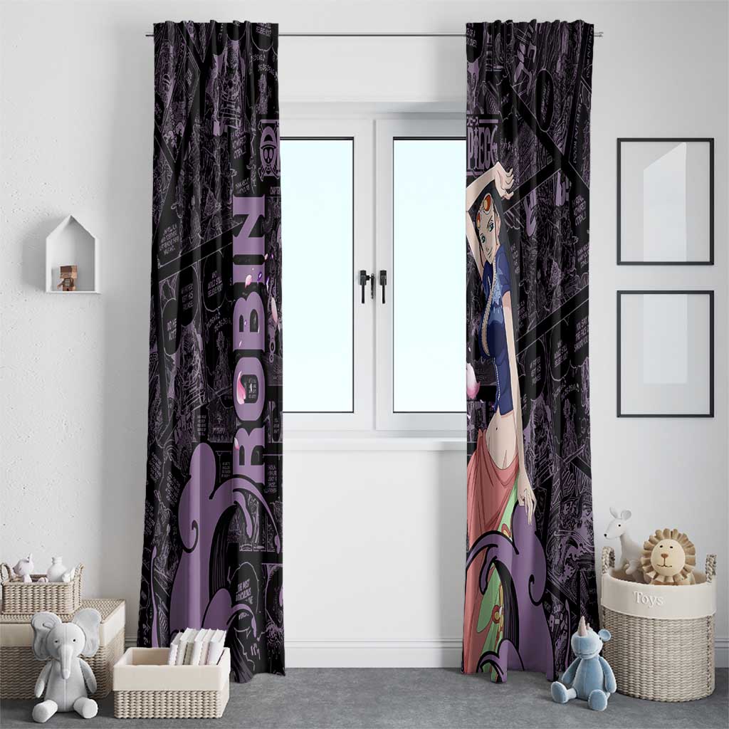 Nico Robin - One Piece Window Curtain Pattern Manga Mix Anime Style