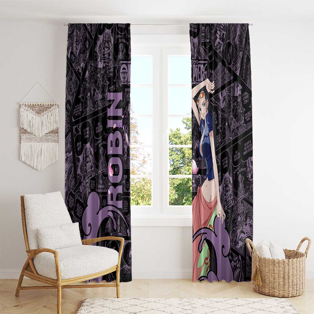 Nico Robin - One Piece Window Curtain Pattern Manga Mix Anime Style