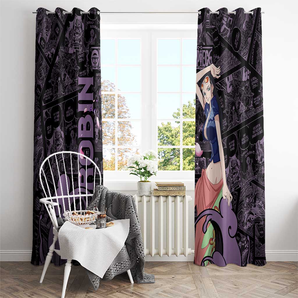 Nico Robin - One Piece Window Curtain Pattern Manga Mix Anime Style