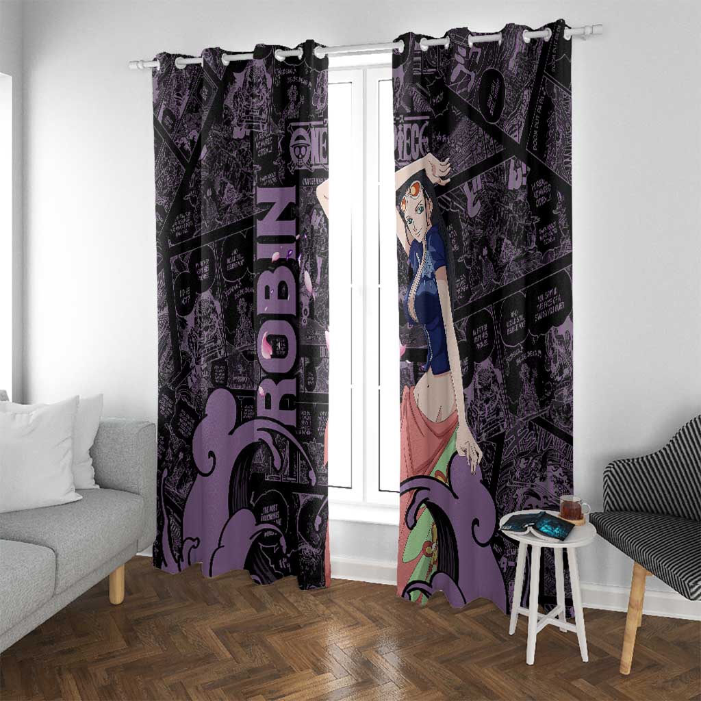 Nico Robin - One Piece Window Curtain Pattern Manga Mix Anime Style