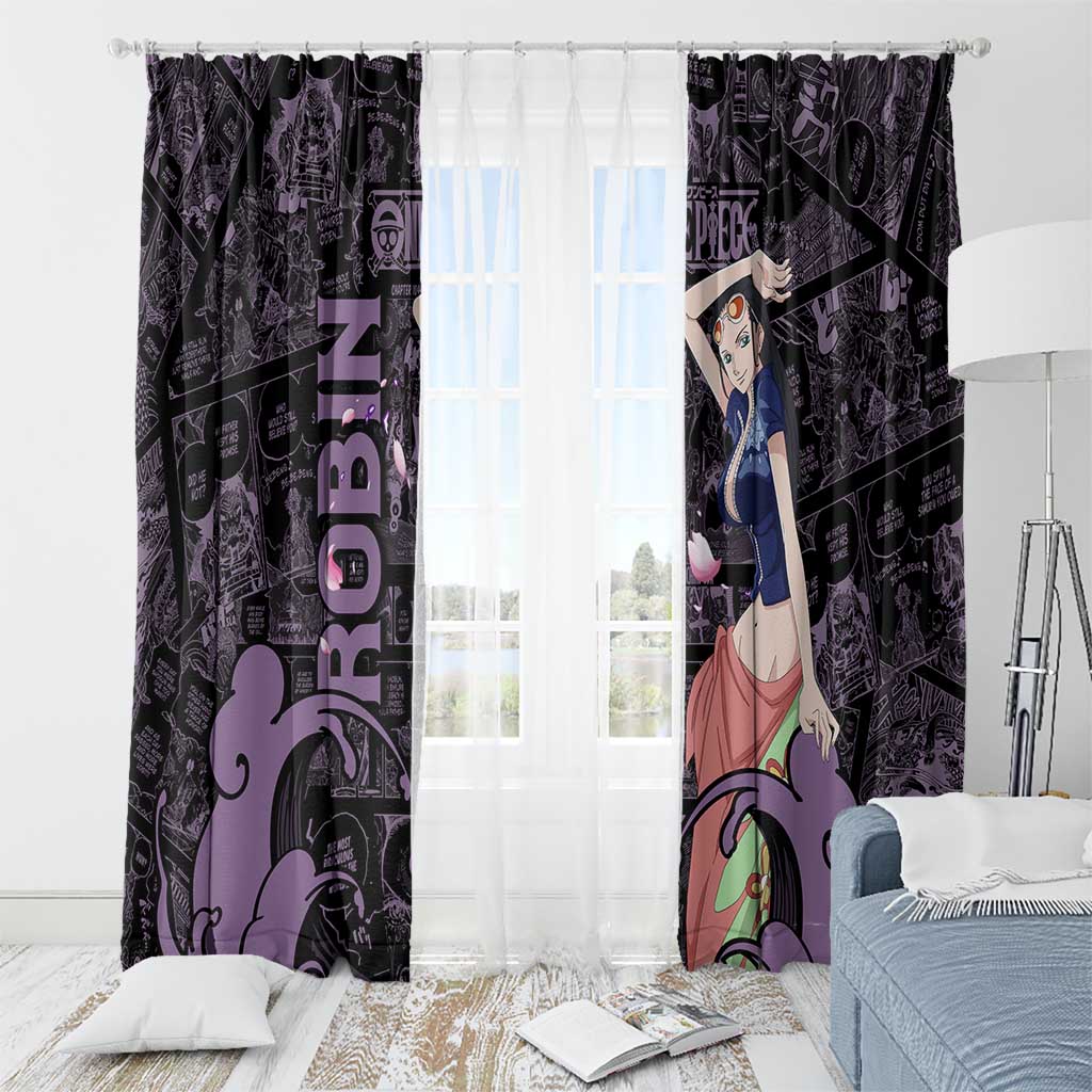 Nico Robin - One Piece Window Curtain Pattern Manga Mix Anime Style