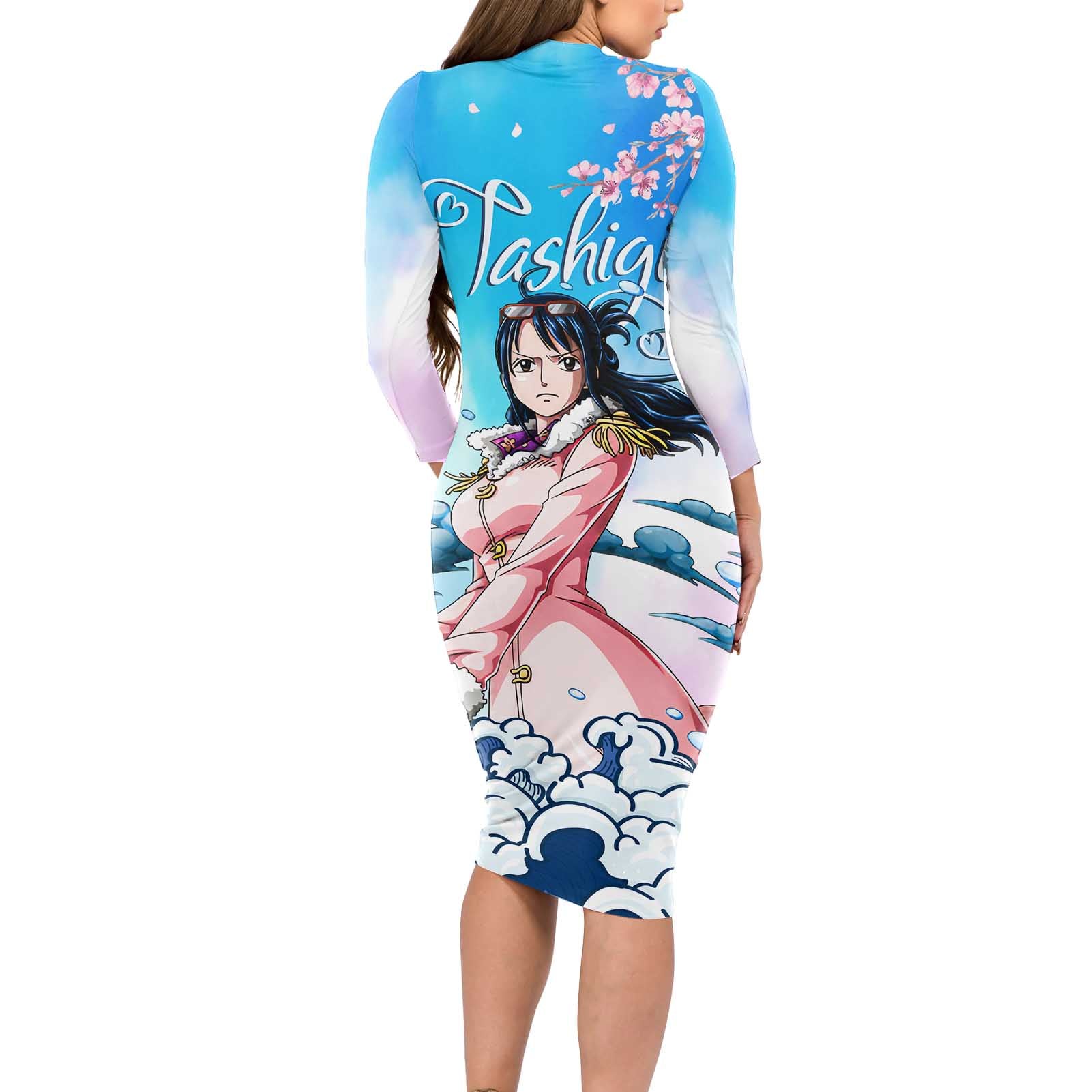 Tashigi - One Piece Long Sleeve Bodycon Dress Anime Style