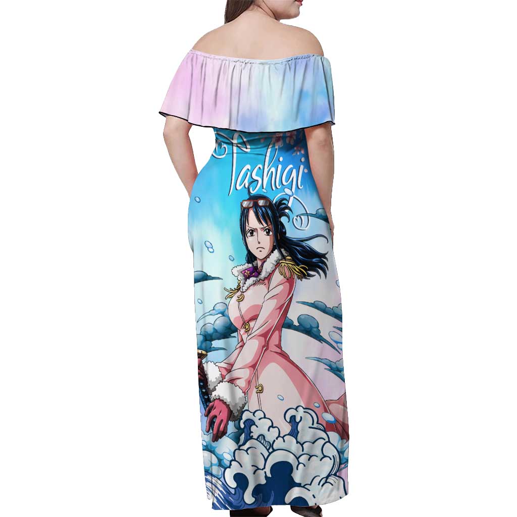 Tashigi - One Piece Off Shoulder Maxi Dress Anime Style