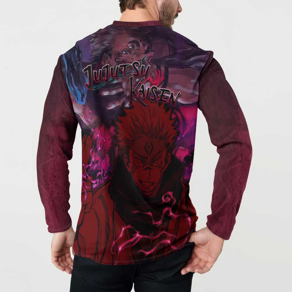 Ryomen Sukuna - Jujutsu Kaisen Button Sweatshirt Pattern Anime Mix Manga Style