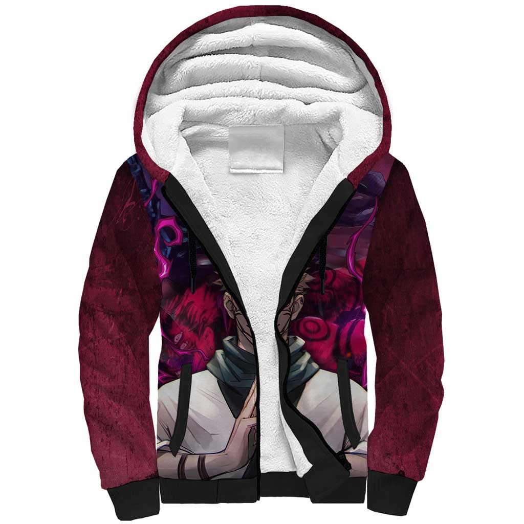 Ryomen Sukuna - Jujutsu Kaisen Sherpa Hoodie Pattern Anime Mix Manga Style