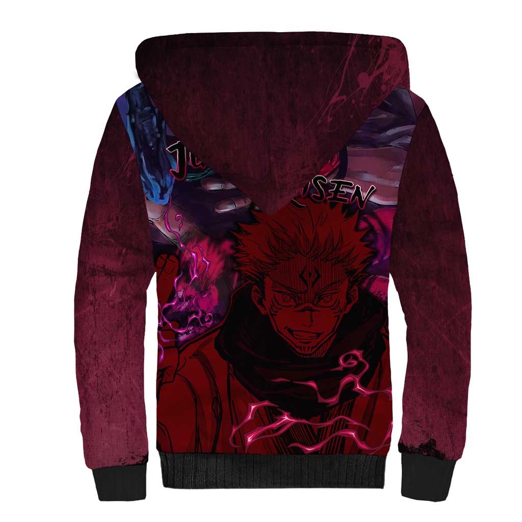 Ryomen Sukuna - Jujutsu Kaisen Sherpa Hoodie Pattern Anime Mix Manga Style