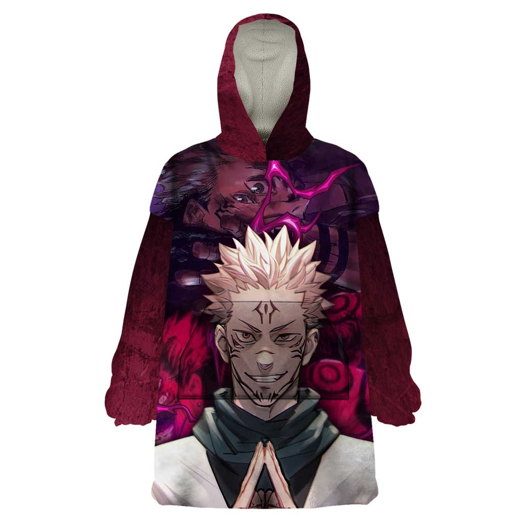Ryomen Sukuna - Jujutsu Kaisen Wearable Blanket Hoodie Pattern Anime Mix Manga Style