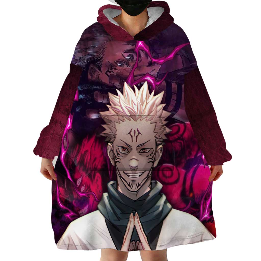 Ryomen Sukuna - Jujutsu Kaisen Wearable Blanket Hoodie Pattern Anime Mix Manga Style
