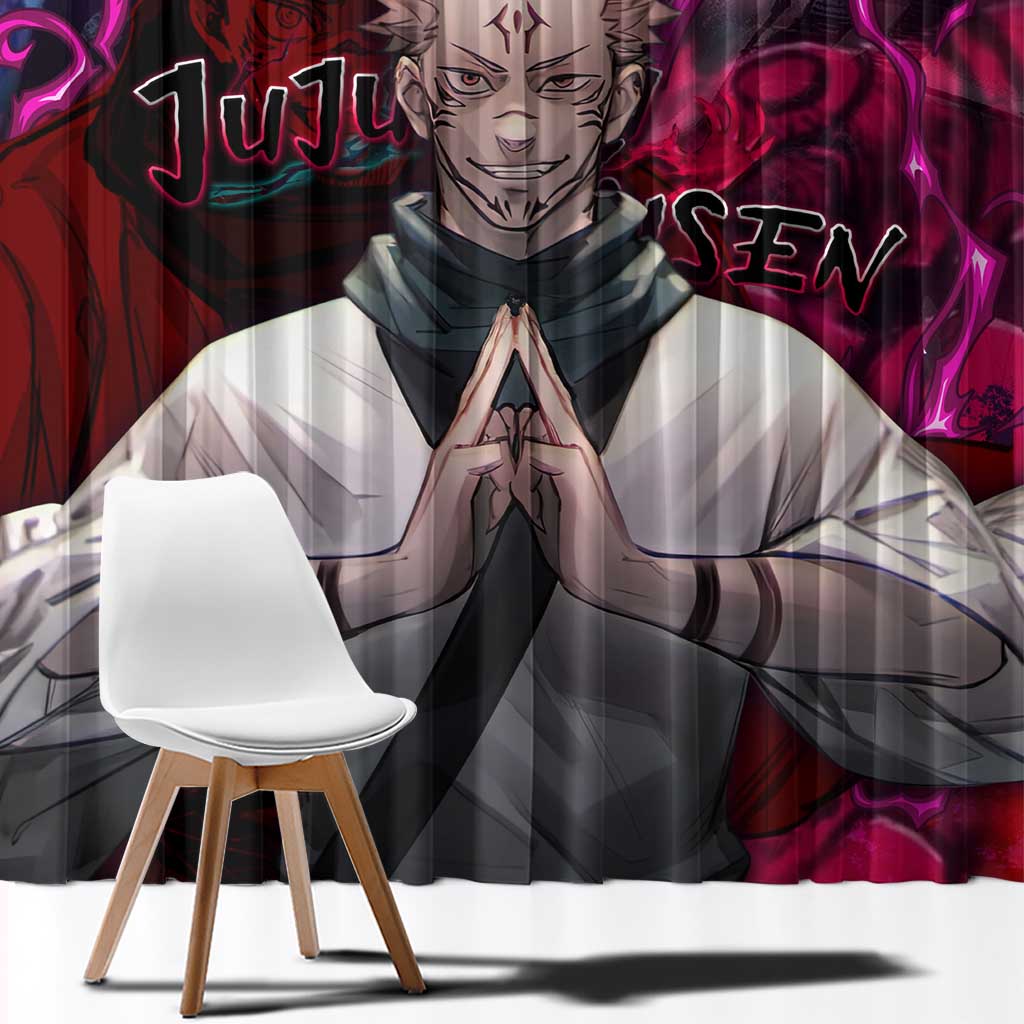 Ryomen Sukuna - Jujutsu Kaisen Window Curtain Pattern Anime Mix Manga Style