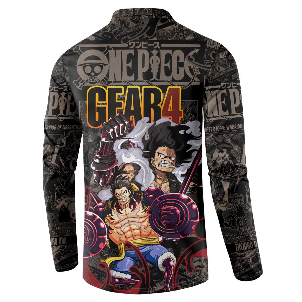Luffy Gear 4- One Piece Button Sweatshirt Pattern Manga Mix Anime Style