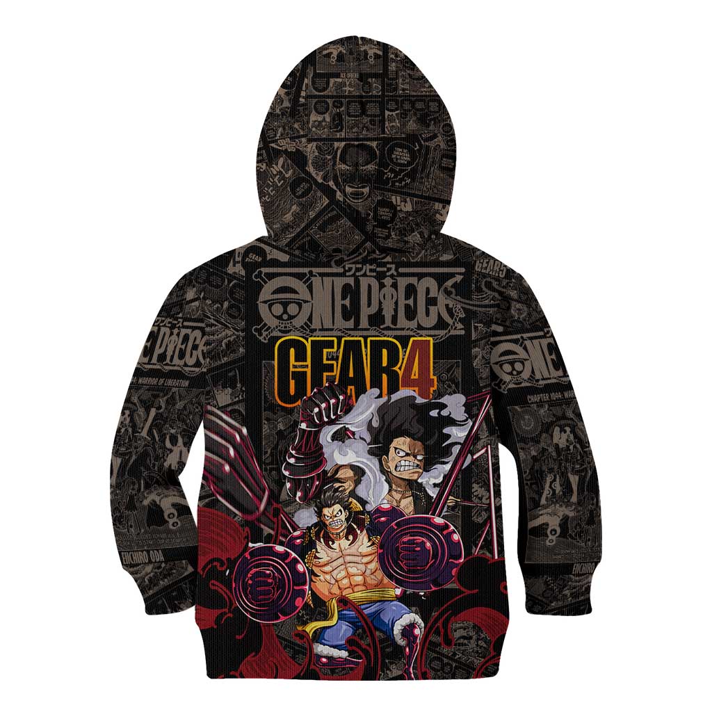 Luffy Gear 4- One Piece Kid Hoodie Pattern Manga Mix Anime Style