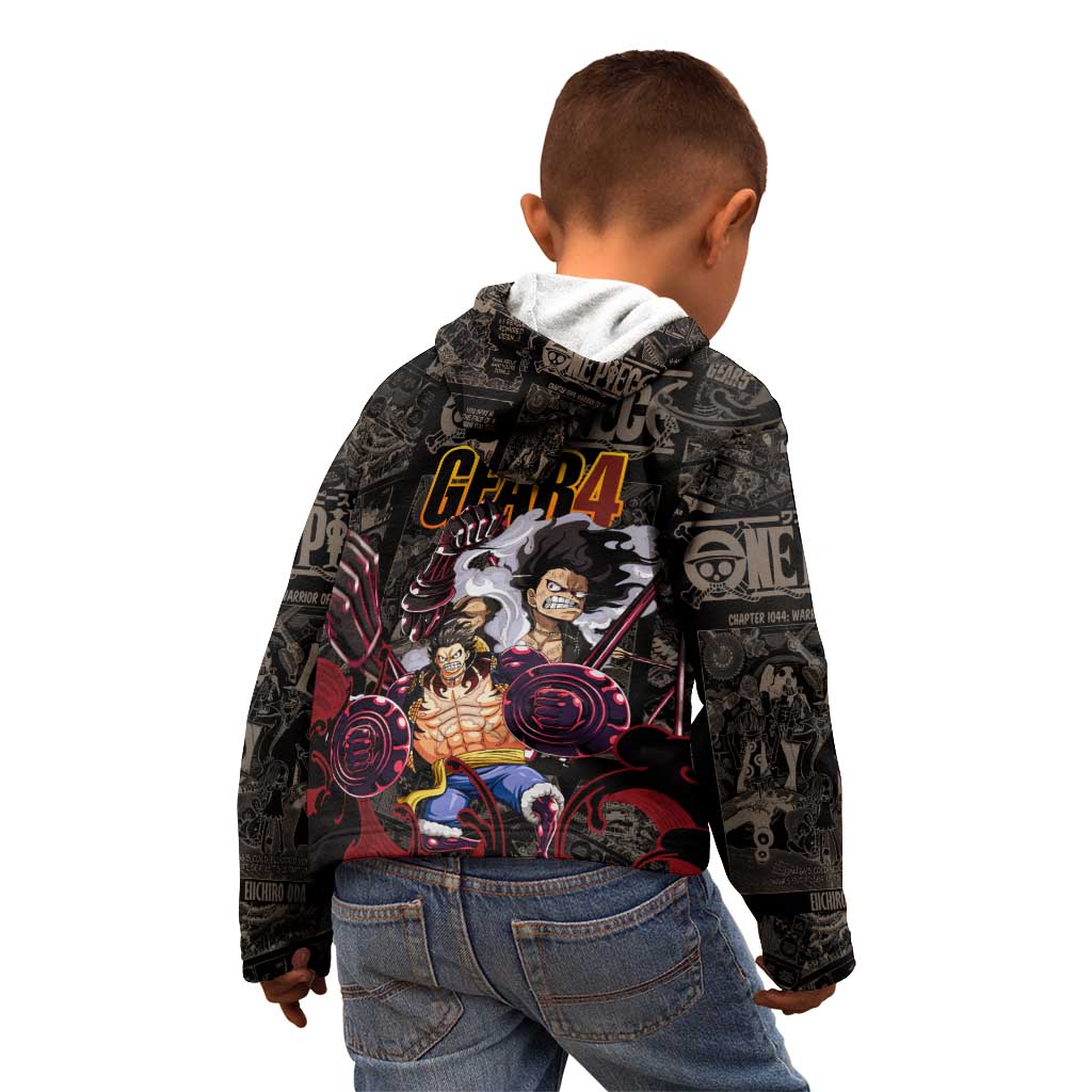 Luffy Gear 4- One Piece Kid Hoodie Pattern Manga Mix Anime Style